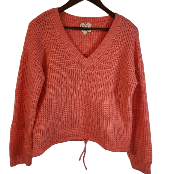 Hippie Rose Chunky Knit Sweater Peach Small - Picture 1 of 4